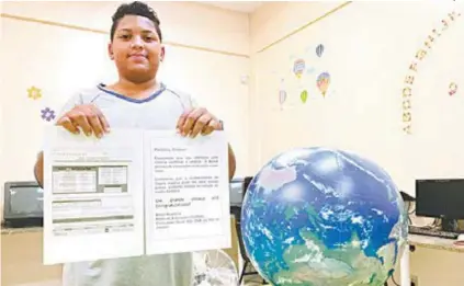  ?? DIVULGAÇãO ?? Cristian dos Santos, de 13 anos, conquistou direito de batizar astro após participar de programa americano