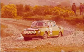  ??  ?? Below: Colin and Laurie putting the factory built Škoda 120S Rallye through its paces in the Heatway Internatio­nal Motor Rally