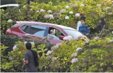  ?? Scott Strazzante / The Chronicle ?? Swerving down the the famed crooked stretch of Lombard Street is a must for many tourists visiting San Francisco, ranking right up there with a ride on the cable cars.