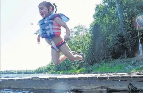  ?? PHOTO COURTESY OF FAMILY ?? You can see the joy on MaCali Cormier’s face as takes a leap into the water. There is heartbreak over the girl’s death.