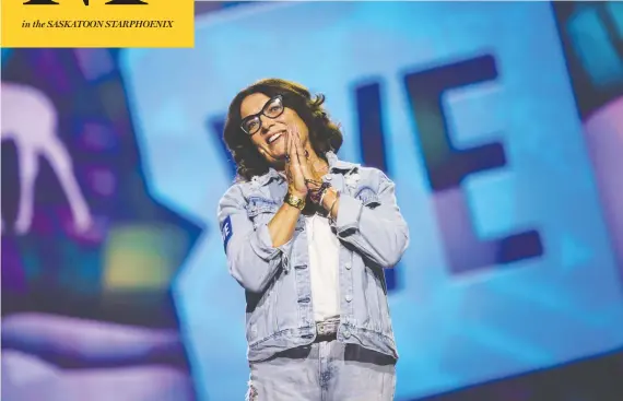  ?? CHRISTOPHE­R KATSAROV/THE CANADIAN PRESS ?? Margaret Trudeau speaks at a We Day event in Toronto on Sept. 20, 2018. The prime minister’s mother and brother both received payments for speeches for the WE organizati­on.