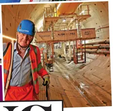  ?? Pictures: BRADLEY PAGE / KERRY DAVIES ?? Florence the machine: HS2’s giant drill and, above, Robert in the new tunnel