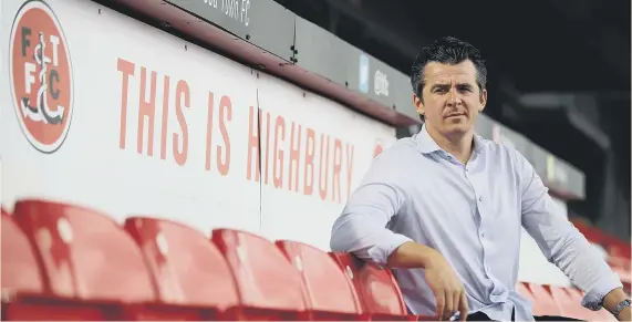  ??  ?? New Fleetwood Town manager Joey Barton at Highbury Stadium, Fleetwood, yesterday.