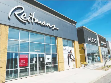  ?? RYAN REMIORZ/THE CANADIAN PRESS ?? Reitmans and Aldo are among a wave of retailers seeking bankruptcy protection in the wake of the COVID-19 wreckage. Liquidatio­n sales are expected to drag on much longer than normal due to new customer limits in stores, which will cost companies more money.