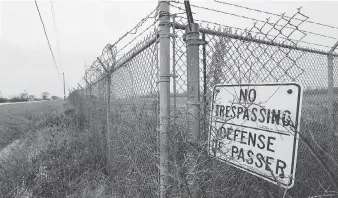  ?? DAN JANISSE ?? Environmen­tal committee members who planted trees on airport property in 2015 with permission from the city and airport say they were denied access to care for the vegetation, which have since died.