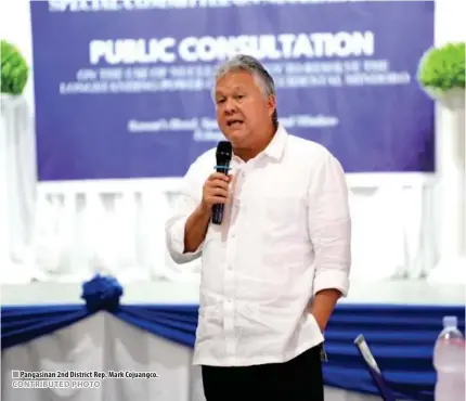  ?? CONTRIBUTE­D PHOTO ?? Pangasinan 2nd District Rep. Mark Cojuangco.