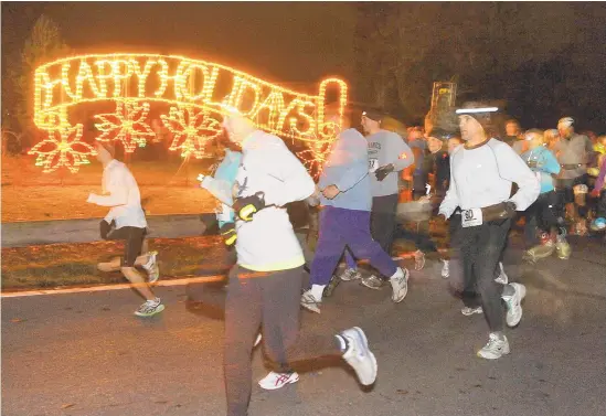  ?? APRIL GAMIZ/MORNING CALL FILE PHOTO ?? Lights in the Parkway 5K takes place on Wednesday at the Lehigh Parkway in Allentown.