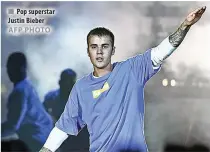 ??  ?? Pop superstar Justin Bieber