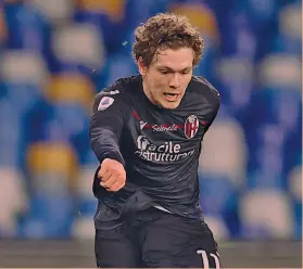  ?? LAPRESSE ?? Potenziale inespresso Andreas Skov Olsen, 21 anni, attaccante danese, è al terzo anno con la maglia del Bologna