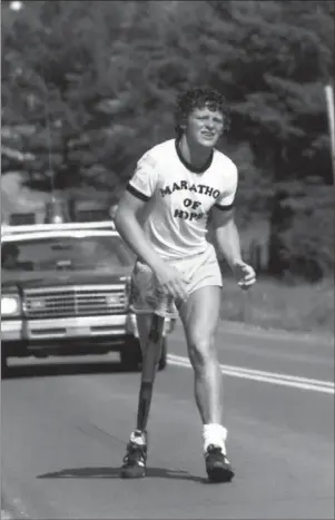  ?? CANADIAN PRESS ?? Terry Fox had his dream of running across the country cut short when he learned that cancer had spread to his lungs. But his Marathon of Hope lives on in the annual Terry Fox runs.