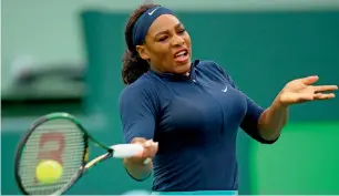  ?? — AFP ?? Serena Williams plays a forehand against Christina McHale.