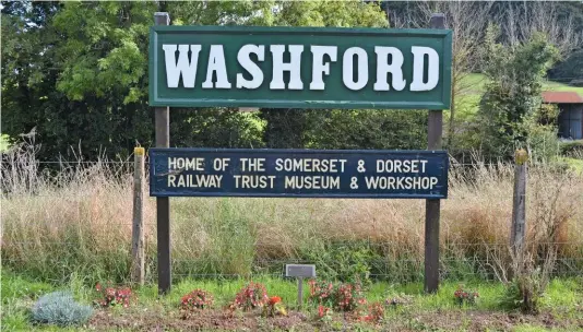  ??  ?? ‘Washford – home of the Somerset & Dorset Railway Trust museum and workshop’ – but not for much longer. The running-in board at the West Somerset Railway station was pictured on August 30, just minutes before the S&D Trust closed its doors prior to moving to a new home.