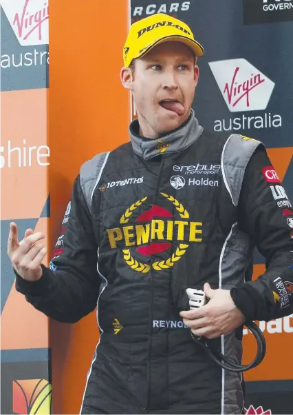  ?? Picture: GETTY IMAGES ?? Colourful driver David Reynolds celebrates after his Bathurst 1000 win this year.