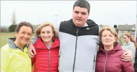  ??  ?? Walking for Hannah in the Lourdes Stadium last week were Orla McMahon, Dolores O’Donohoe, Byron Lynch and Helen Callaghan.