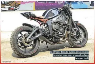  ??  ?? foto : randyteral­is memukau dengan rapi dan warna kontras dengan bodi Subframe finishing