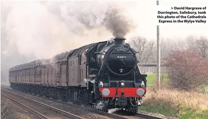  ??  ?? David Hargrave of Durrington, Salisbury, took this photo of the Cathedrals Express in the Wylye Valley
