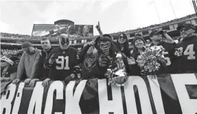  ?? STAN SZETO/USA TODAY SPORTS ?? Raiders fans cheer in the game against Tennessee this past weekend. The team is moving to Las Vegas.