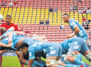  ??  ?? Sparse crowds watch the Super Rugby match between Japan’s Sunwolves and New Zealand’s Crusaders at Suncorp Stadium in Brisbane on Saturday.