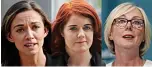  ?? ?? TARGETS Politician­s Holly Cairns, Neasa Hourigan and Regina Doherty