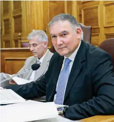  ?? ?? Andreas Georgiou, former head of statistics service ELSTAT, is seen at a meeting of the Greek Parliament’s Budget Committee in Athens, Greece, on October 22, 2014.