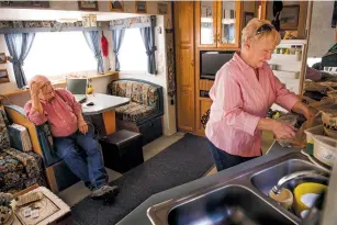  ?? LINDA DAVIDSON/THE WASHINGTON POST ?? After a lifetime’s work, Jeannie and Richard Dever, seen here in Ellsworth, Maine, have a small mobile home in Indiana, $5,000 in savings and a couple of modest insurance policies.