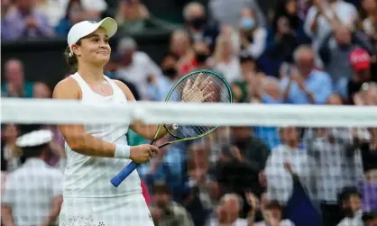  ??  ?? Ashleigh Barty thanks the crowd on No 1 Court after her win over Ajla Tomljanovi­c. Photograph: Rex/Shuttersto­ck