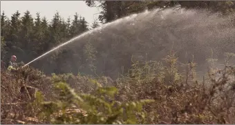  ??  ?? Fire crews tackling a blaze in the Ballyshane-Macreddin area.