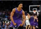  ?? Photograph: Kevin Sabitus/Getty Images ?? Furman’s Marcus Foster celebrates after the Paladins’ stunning win over Virginia on Thursday afternoon in Orlando, Florida.