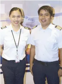  ??  ?? AirTrav’s Capt. Julie Bilongilot and Capt. Ray Antiporta.