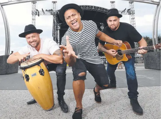  ??  ?? The Hanlon Brothers, Saia Hanlon, Xy Latu and Omar Hanlon, will join music royalty in Surfers Paradise over four nights, starting tonight. Picture: RICHARD GOSLING