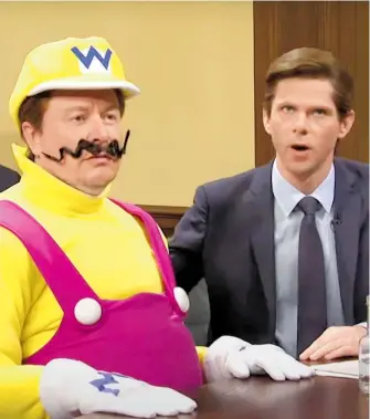  ?? CORTESÍA @NBCSNL ?? El multimillo­nario se disfrazó de Wario, el archienemi­go de Mario Bros en SNL