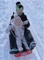  ??  ?? Great fun Debbie Ferguson sent in this picture of Jacob (6) and Alanna (1) enjoying the snow in Tulloch, Perth