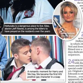  ??  ?? Award winner Emma Rigby
A romantic moment for Harry and Ste Hay. Ste became the first HIV positive gay character in a soap