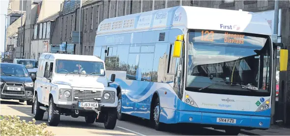  ??  ?? Dundee is set to gain a fleet of 12 hydrogen buses, similar to those being used in Aberdeen (above).