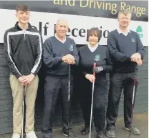  ??  ?? Pictured at the Nene Park Captains Drive-In are, from the left, Daniel Clarke ( junior captain), David Asher (seniors captain), Doreen Asher, (lady captain) and Nigel Jones (club captain).