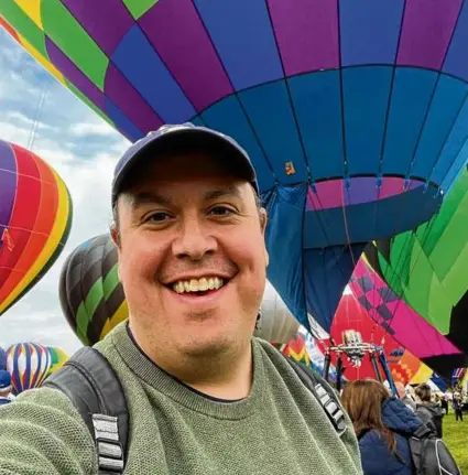  ?? ?? Greg Kalafatas at the 2022 Albuquerqu­e Internatio­nal Balloon Fiesta.