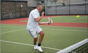  ??  ?? Joe Hillman in action at Wicklow Tennis Club.
