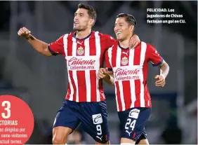  ?? ?? FELICIDAD. Los jugadores de Chivas festejan un gol en CU.