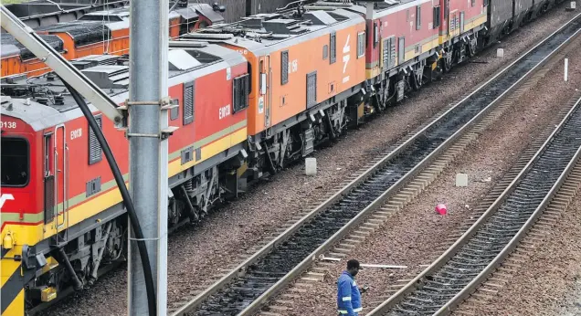  ?? ?? Transnet’s CEO says the SOE plans to get trains operated by private sector players in the second half of the year.
Photo: Dean Hutton/bloomberg via Getty Images