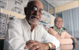  ??  ?? Billy Nair and Swaminatha­n Gounden talk about attending the launch of the Freedom Charter in 1955.