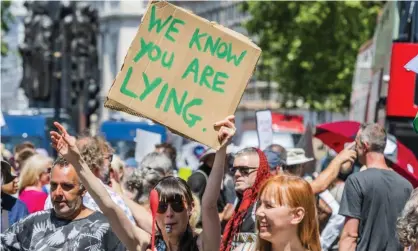  ??  ?? ‘Conspiraci­es are the way democracie­s sort themselves into parties and tribes.’ Photograph: Guy Bell/Rex/Shuttersto­ck