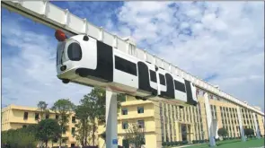  ??  ?? The world’s first new energy air train undergoes testing in Chengdu.