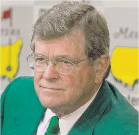  ?? | ELISE AMENDOLA/ AP ?? Augusta National Chairman Hootie Johnson vowed in 2002 that the golf club might add women members but “not at the point of a bayonet.”