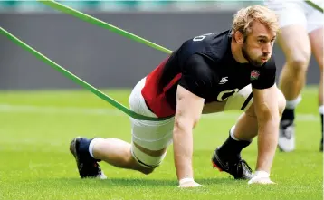  ?? AFP ?? England flanker Chris Robshaw attends a training session at Twickenham.