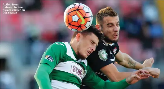  ??  ?? Action from Balzan-Floriana played earlier on this season