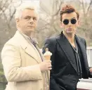  ??  ?? On screen David Tennant, right, with Michael Sheen in Good Omens