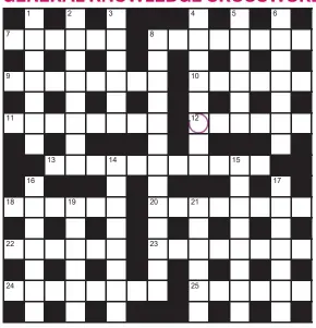  ?? ?? PLAY our accumulato­r game! Every day this week, solve the crossword to find the letter in the pink circle. On Friday, we’ll provide instructio­ns to submit your five-letter word for your chance to win a luxury Cross pen. UK residents aged 18+, excl NI. Terms apply. Entries cost 50p.