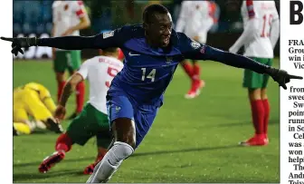  ??  ?? QUICK OFF THE MARK: Matuidi after scoring France’s clincher in the third minute