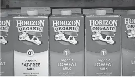  ??  ?? Horizon Organic milk is a unit of Dean Foods Co., which filed for Chapter 11 bankruptcy. SCOTT EELLS/ BLOOMBERG