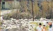  ?? PHOTOS: BACHCHAN KUMAR ?? Piles of garbage are seen strewn on Panvel’s streets. Citizens during the clean-up drive in Vashi on Sunday.